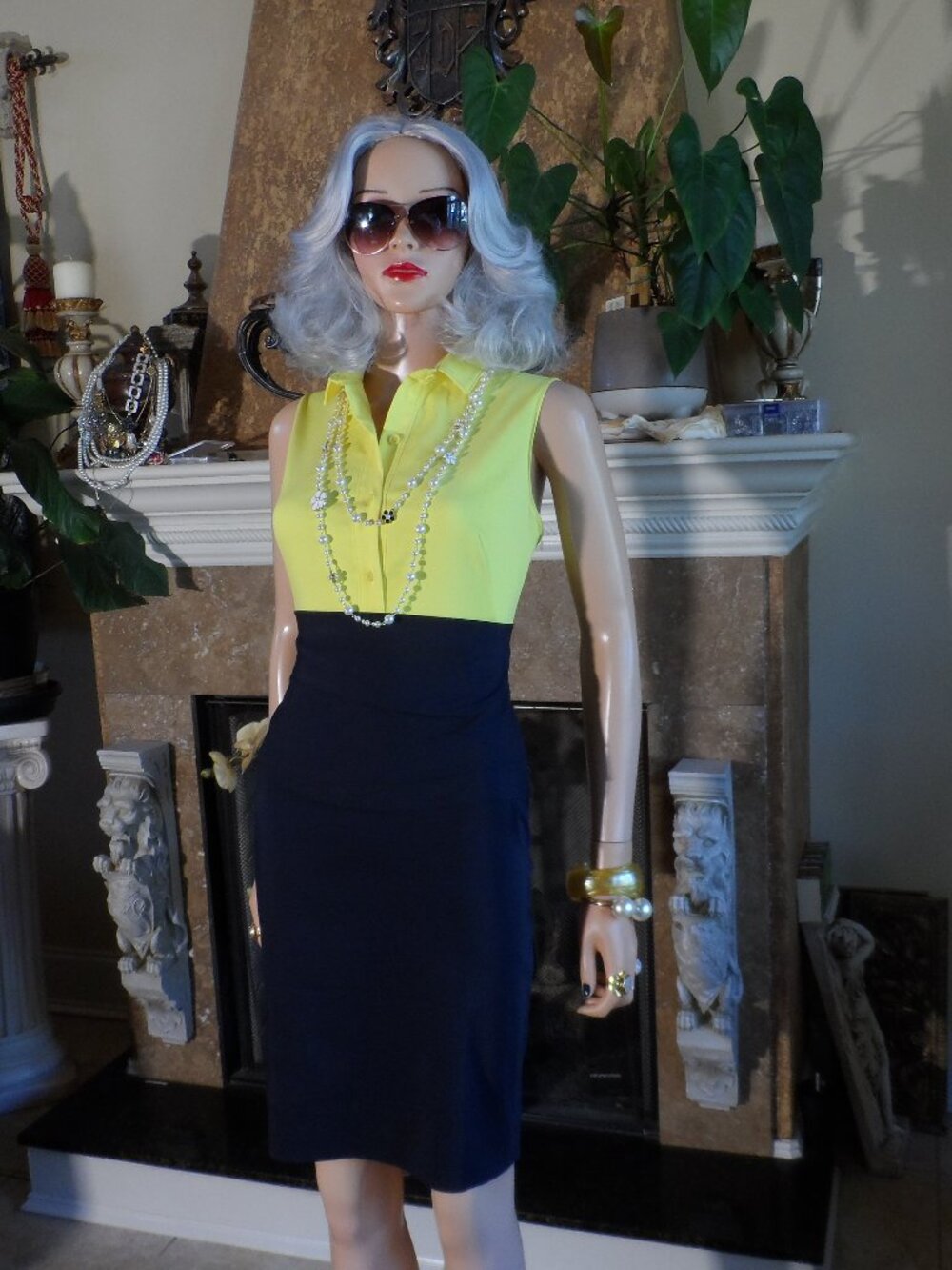 Akris Punto Colorblock Sleeveless Sheath Dress Size US 6